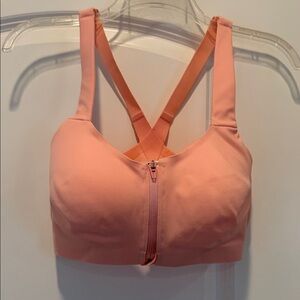 Victoria's Secret Peach Front-Zip Crossback Sports Bra